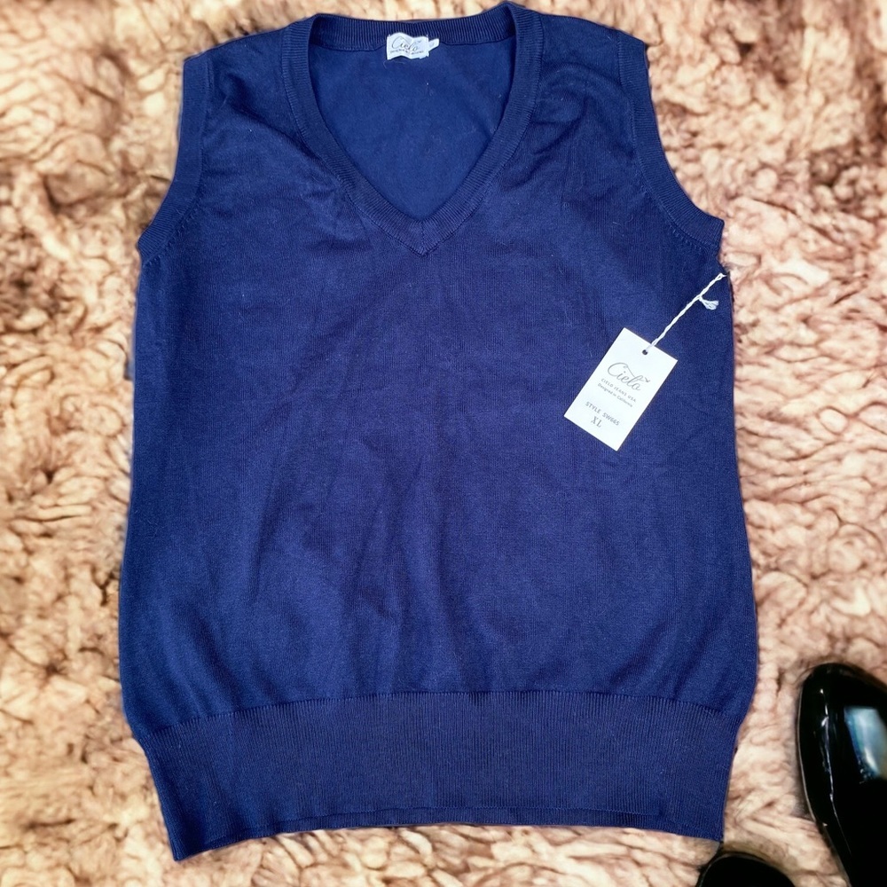 CIELO JEANS USA super soft navy blue cardigan vest size XL - Picture 2 of 5